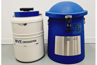 MVE CryoShipper 8.5升容器，帶ShipsLog 3溫度，帶數據記錄器